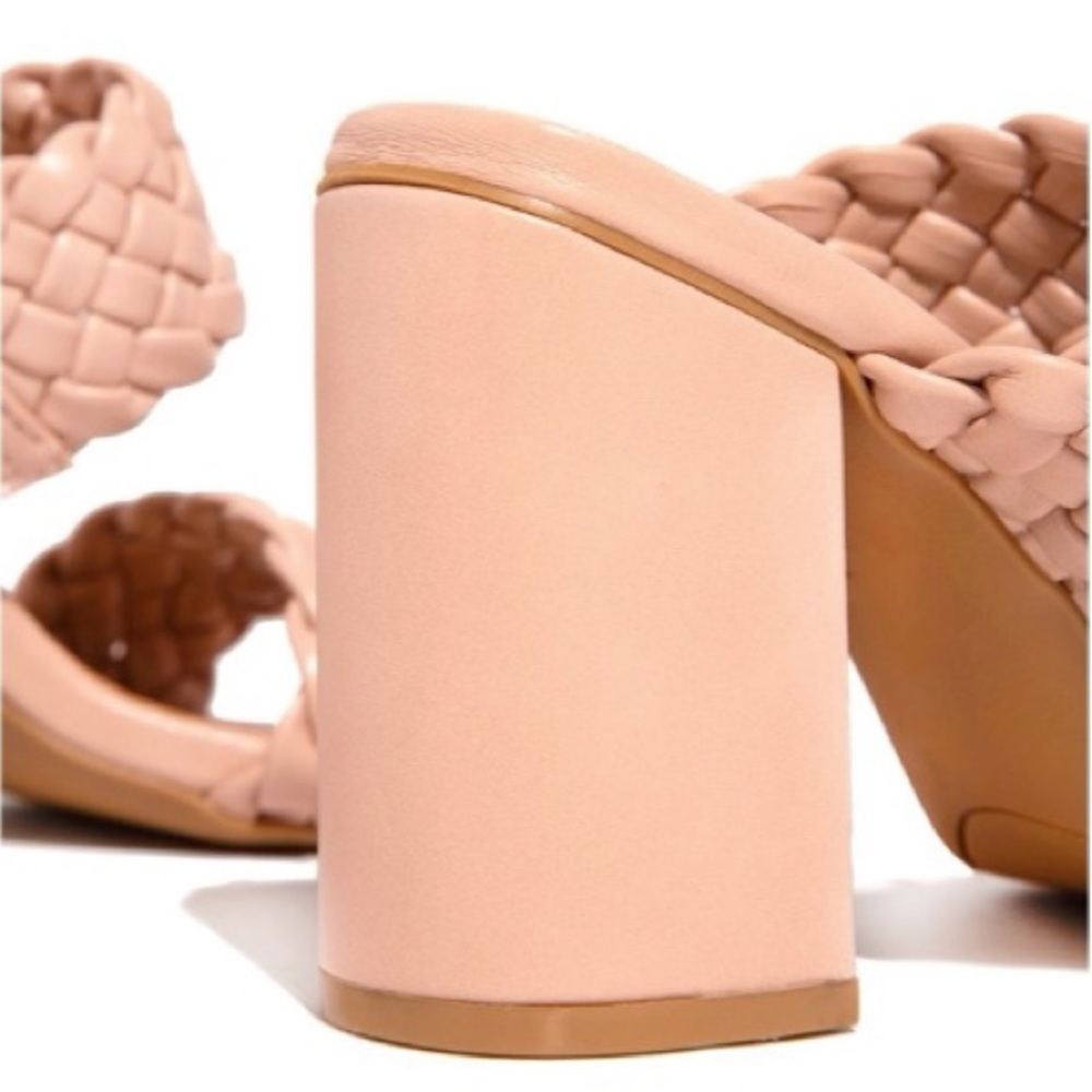 Blush Braided Woven Chunky Heel - Picture 4 of 8